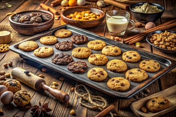 Assorted Cookies on Baking Pan - A Delicious Variety of Homemade Treats for Every Occasion