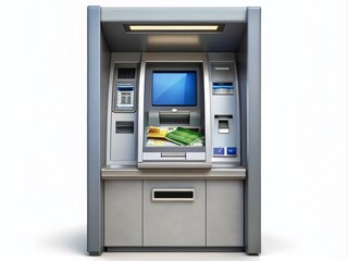 ATM Icon Vector - Automated Teller Machine Illustration for Banking and Finance Graphics