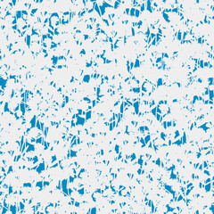 Abstract white silhouette of flowers on blue background seamless pattern.