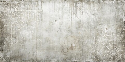 Obraz premium Grunge Background with White Spider Webs and Distressed Texture