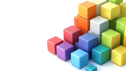 Obraz premium Colorful Cubes Arranged in a Descending Stack Formation