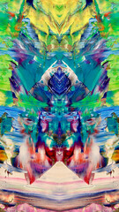 Abstract background art . Ethnic pattern. Mixtures of oil paint. Trendy hand painting canvas. Wall decor and Wall art prints Idea. 3D Texture. Art object