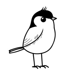 Obraz premium Cute Minimalist Bird Illustration in Black and White