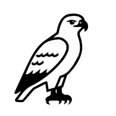 Fototapeta premium Simple Black and White Falcon Illustration