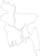 Outline Map of Bangladesh Vector Illustration