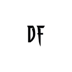 DF monogram logo design letter text name symbol monochrome logotype alphabet character simple logo