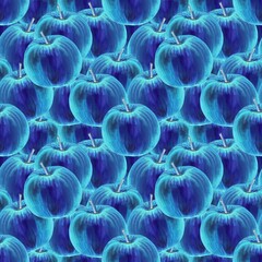 Seamless pattern abstract inverted colours blue bright neon wallpaper background  light design art cold farm 