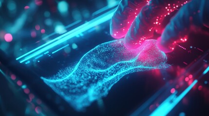 Bioengineered tissues, artificial skin or muscle being created, biolab technology, high-tech medical environment