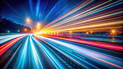 Obraz premium Close-up abstract long exposure dynamic light trails background