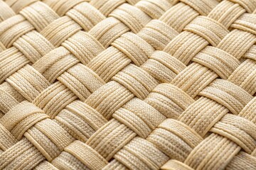 Beige Basket Weave Upholstery Fabric Texture for Home Decor and Design