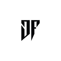 DF monogram logo design letter text name symbol monochrome logotype alphabet character simple logo