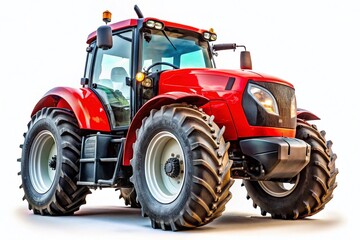 Obraz premium Big Red Agricultural Tractor Isolated for Urban Exploration Photography and Stock Use