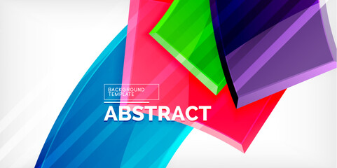 Colorful geometric abstract shapes. Illustration For Wallpaper, Banner, Background, Card, Book Illustration, landing page