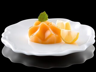 Grilled Salmon Dish Artfully Plated with Lemon Garnish