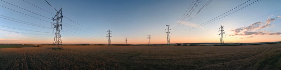 Power Lines at Sunset.