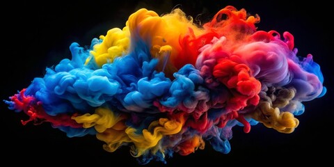 Fototapeta premium Abstract Swirling Colors in Ink Cloud, Abstract, Color ,ink, cloud, abstract, color