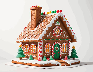 Gingerbread house isolated on a white background