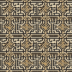 Geometric pattern with abstract designs in neutral tones on light background for modern decor