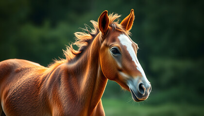 Obraz premium Horse and foal love and care isolated with white highlights, png
