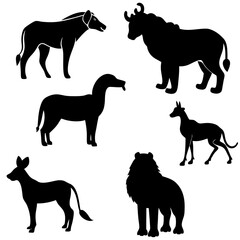 silhouettes of horses