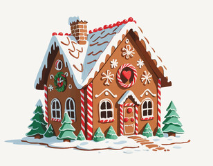 Gingerbread house isolated on a white background