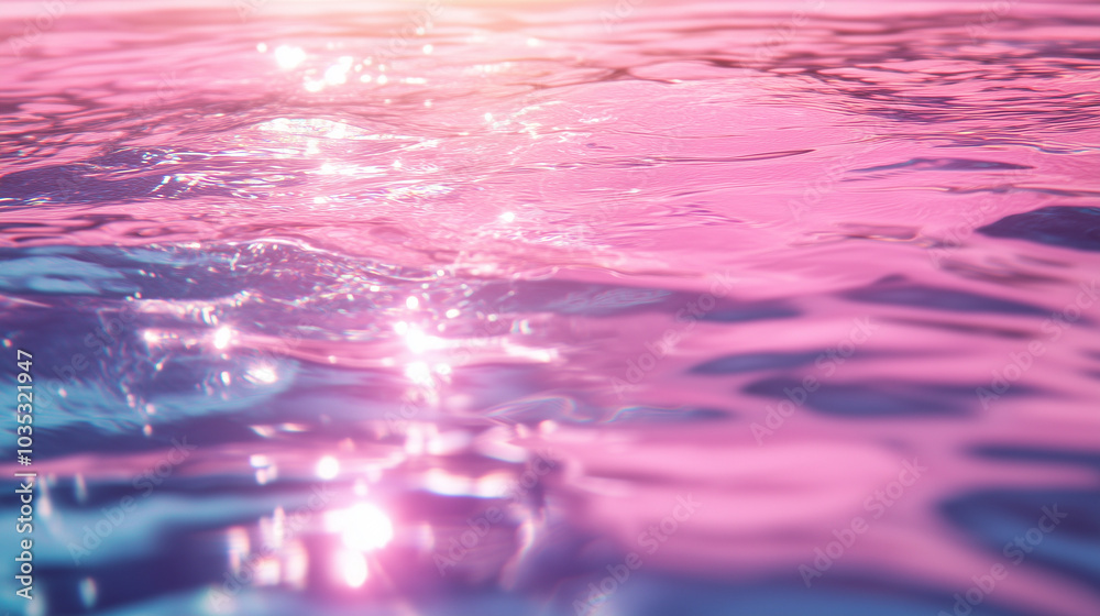 Wall mural underwater view background with light refraction on bright pink surface.