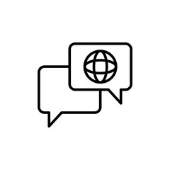 Global communication outline icons, minimalist vector illustration ,simple transparent graphic element .Isolated on white background