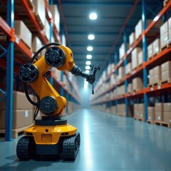 Fototapeta premium Warehouse robotization technologies of the future