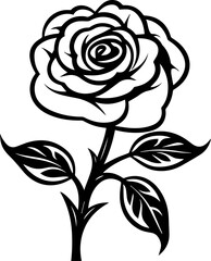 rose silhouette vector illustration 