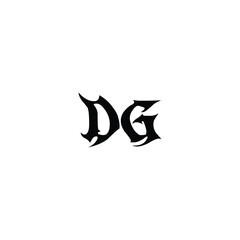 DG monogram logo design letter text name symbol monochrome logotype alphabet character simple logo