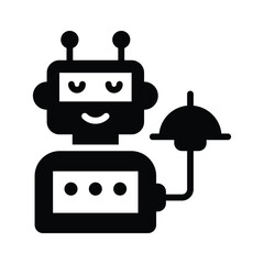 Grab this amazing ico of robot waiter in modern style