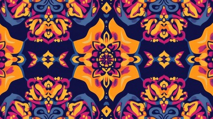 Bold Thaiinspired abstract pattern with geometric shapes and contrasting vivid colors, Thai design, modern seamless pattern,