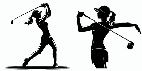 Female Golfer Perfecting Followthrough Technique