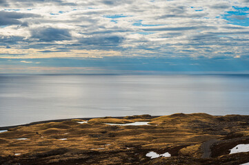 nature sceneries over the artic route road 745 inside the Skagafjörður peninsula, Iceland