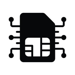 Esim chip card, embedded sim card vector design
