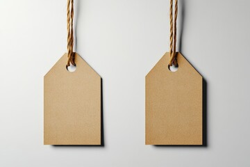 Two Blank Brown Paper Tags with Twine