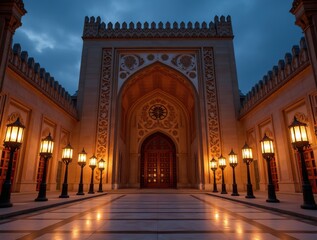 Obraz premium mosque in a beautiful landscape