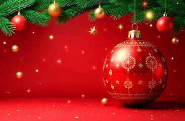 banner happy new year text card on red festive background