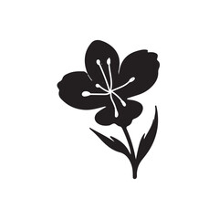 Silhouette wildflowers set, Abstract botanical black elements,  vector illustration botany design. 