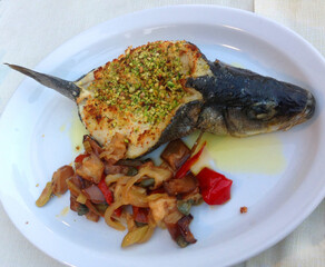 grilled fish with vegetables