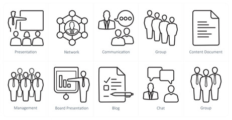 A set of 10 web marketing icons as presentation, network, communication
