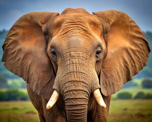 a elephant with face on it is shown in a picture.