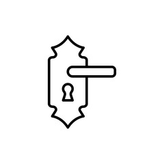 Door knob outline icons, minimalist vector illustration ,simple transparent graphic element .Isolated on white background