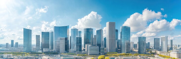 Paris Skyline with Clouds.