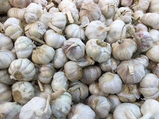 Fresh Garlic, Food Spice, Close Up Photo, Top View