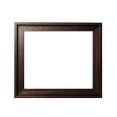 Elegant Dark Wood Frame, Dark Wood Frame with an Isolated Background, Classic Dark Wood Photo Frame on an Isolated Background.
