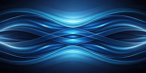 Fototapeta premium symmetrical abstract design with dark blue wavy pattern and light effect