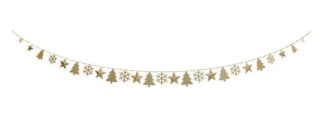 Golden Christmas Elegance: Add a touch of sophistication to your holiday decor with this elegant garland featuring golden accents.