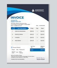 Obraz premium Modern Invoice form design template vector, Creative And Modern Invoice Design 2025/2026, New Invoice Template Design