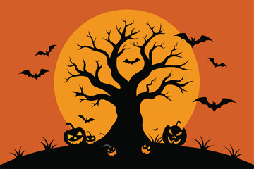 Halloween pumpkin tree - Generative AI